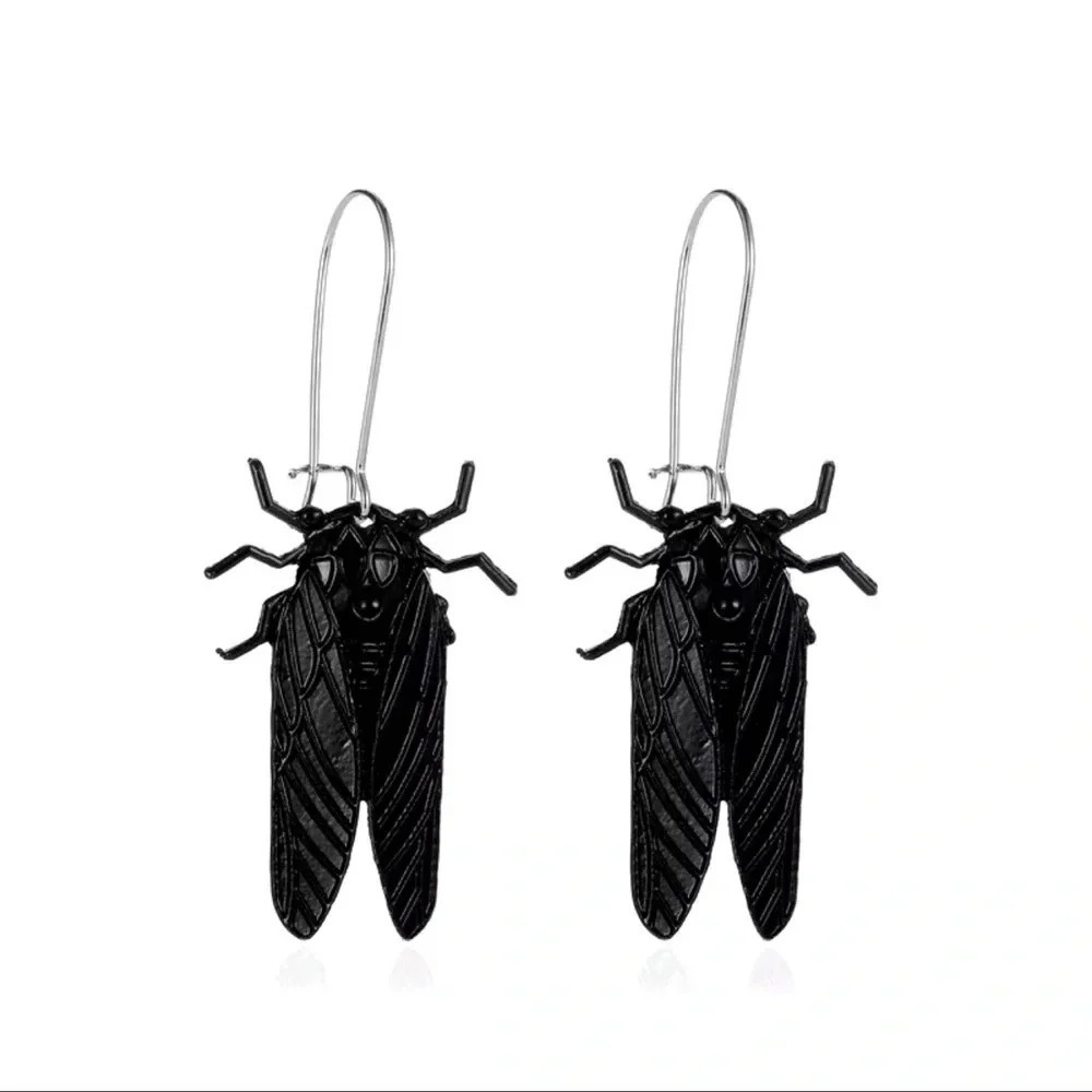 Gothic Vintage Egyptian Big Beetle Insect Bugs Earrings